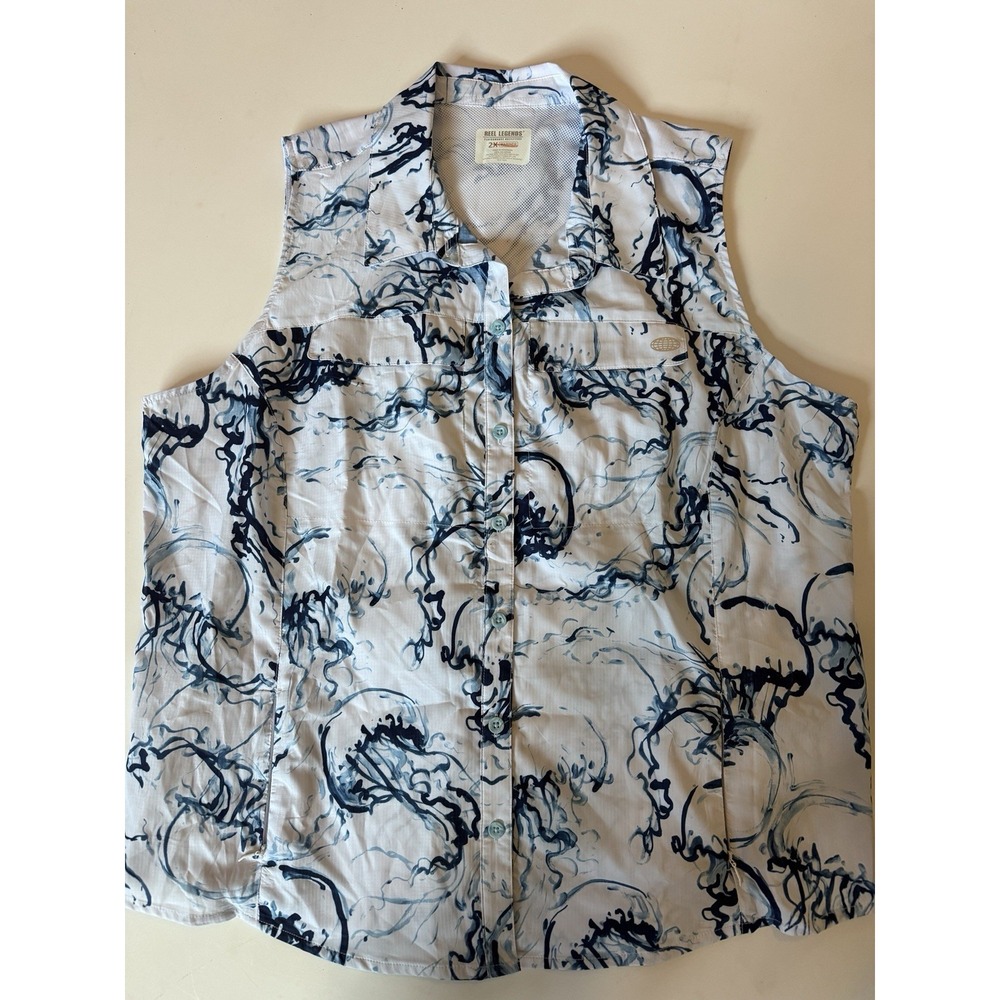 Reel Legends Mariner Sleeveless Vest Women 2xl Performance Fishing Shirt Jelly